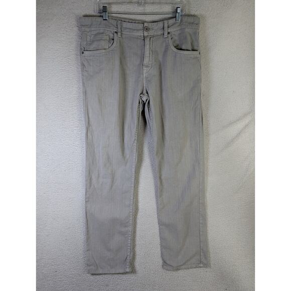 Timberland Pants Mens 38x30 Gray Linen Blend Straight Leg 5 Pocket Outdoor - Picture 1 of 16